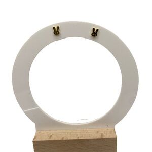 Bunny face Shape Gold Stud Earrings